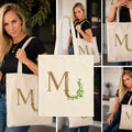 Monogram M U Green Vine Canvas Tote