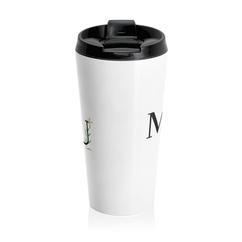 Brand Monogram Stainless Steel Travel Mug — Insulated Coffee Cup