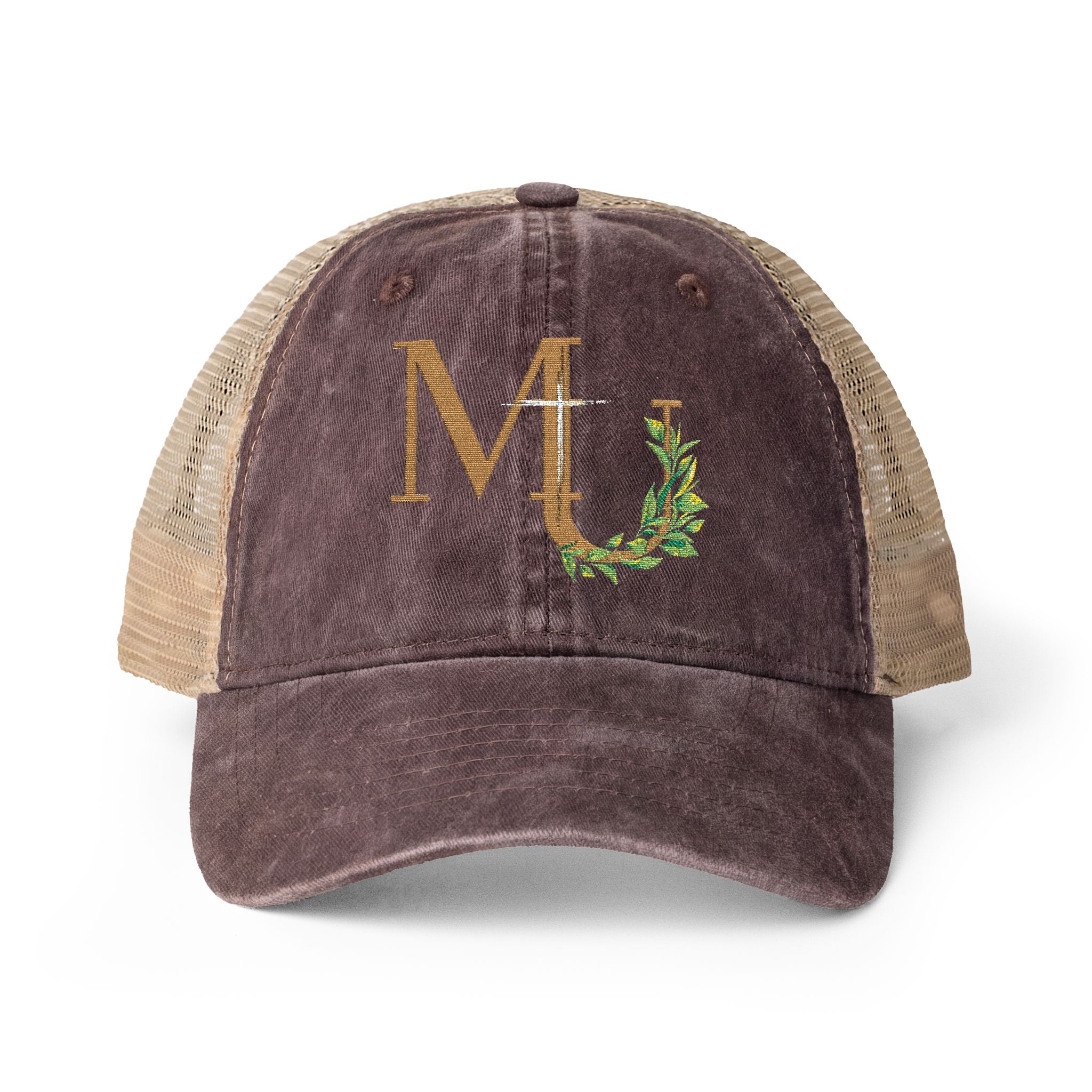 Women's Washed Mesh-Back  MU Brand Monogram Cap