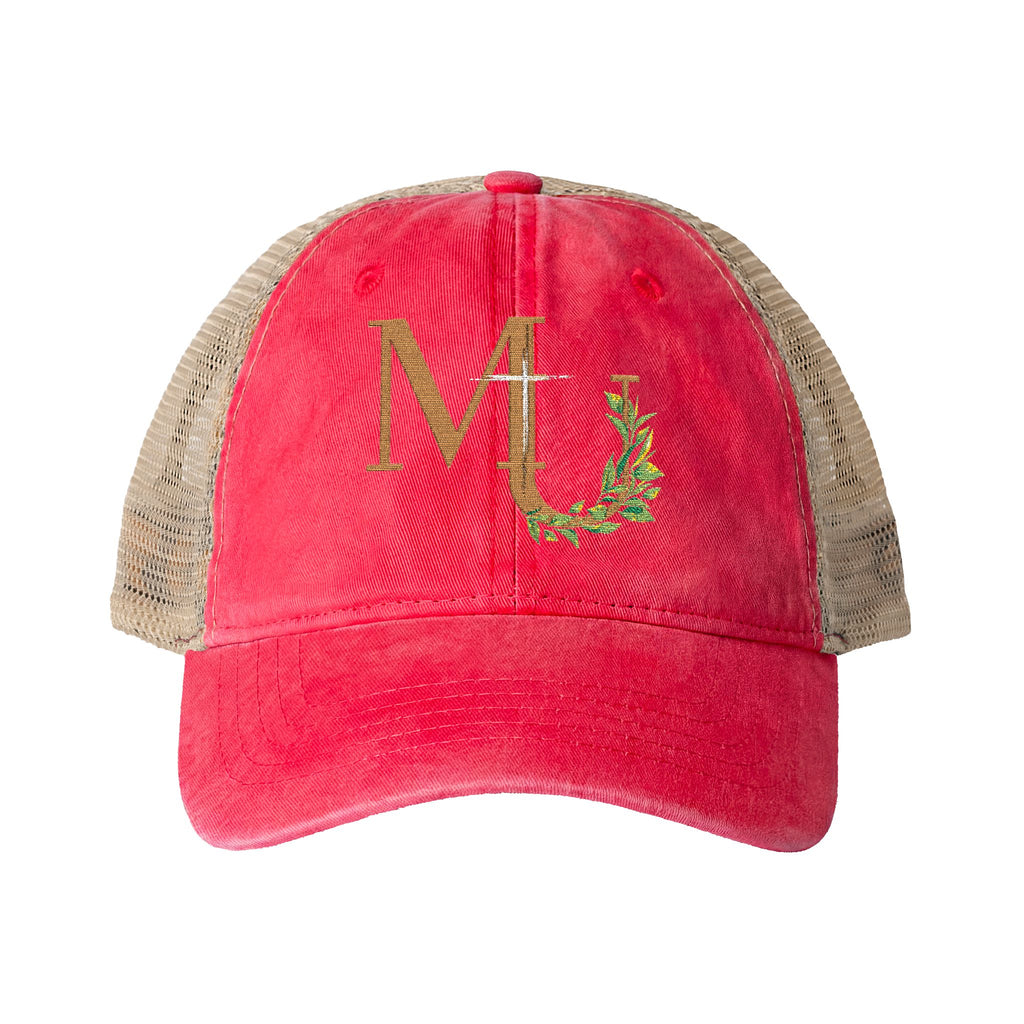 Women's Washed Mesh-Back  MU Brand Monogram Cap