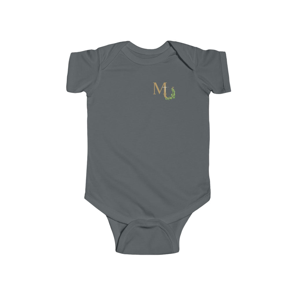 Monogram 'MU' Floral Infant Bodysuit — Baby Shower Gift, Newborn Onesie, Matching Onesie