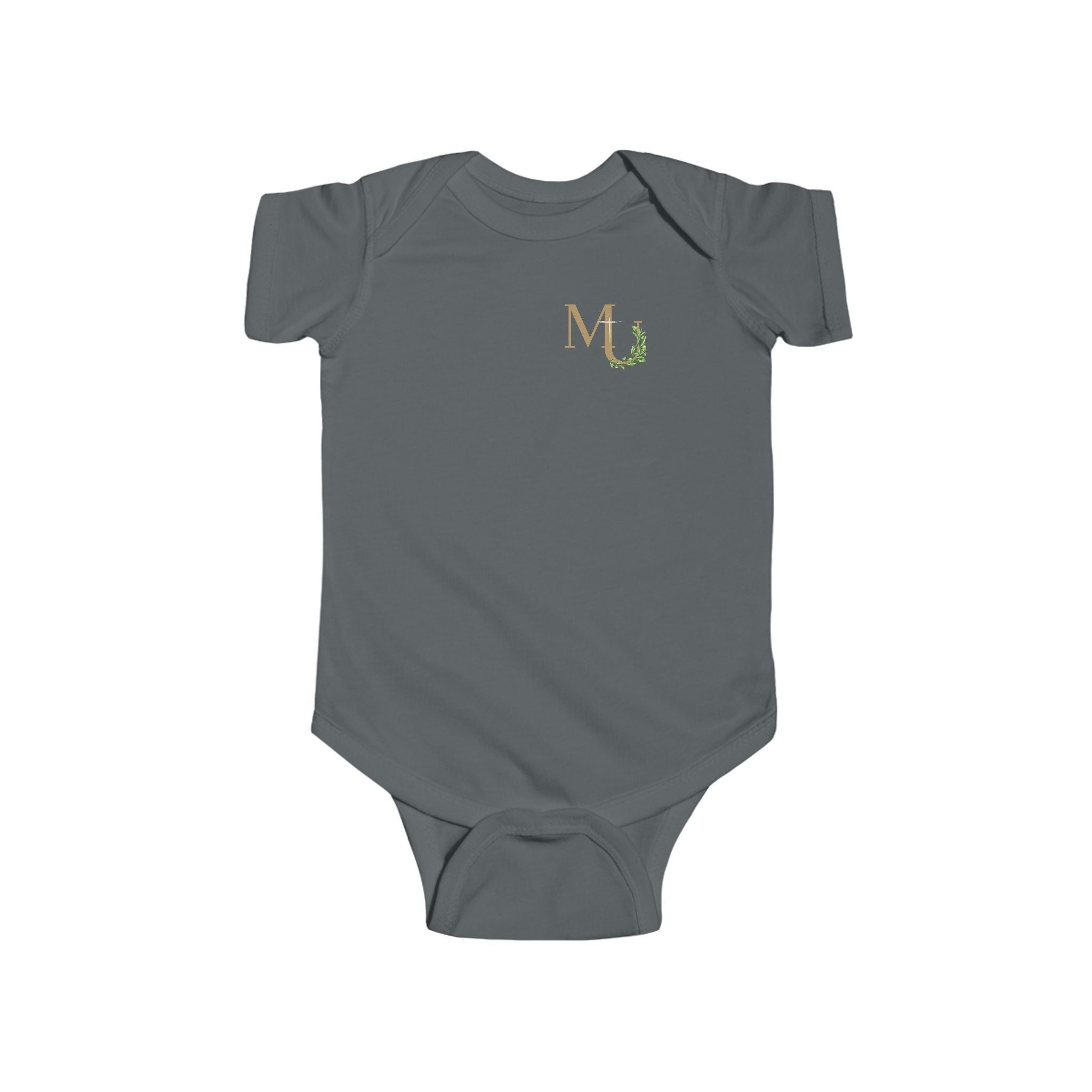 Monogram 'MU' Floral Infant Bodysuit — Baby Shower Gift, Newborn Onesie, Matching Onesie