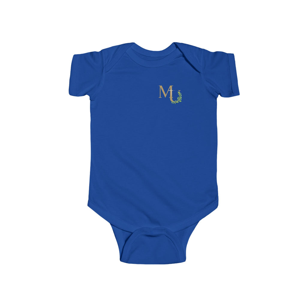 Monogram 'MU' Floral Infant Bodysuit — Baby Shower Gift, Newborn Onesie, Matching Onesie