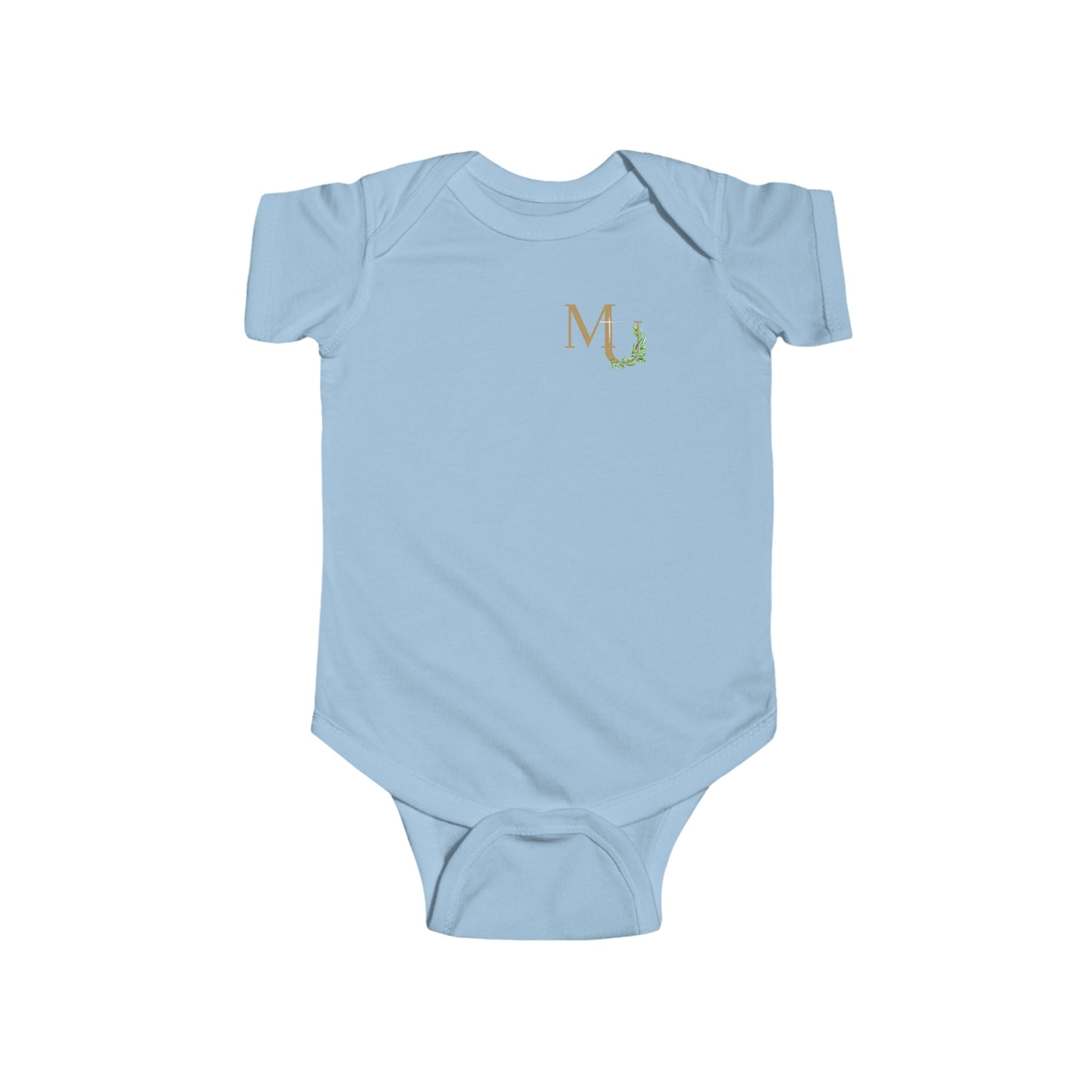 Monogram 'MU' Floral Infant Bodysuit — Baby Shower Gift, Newborn Onesie, Matching Onesie