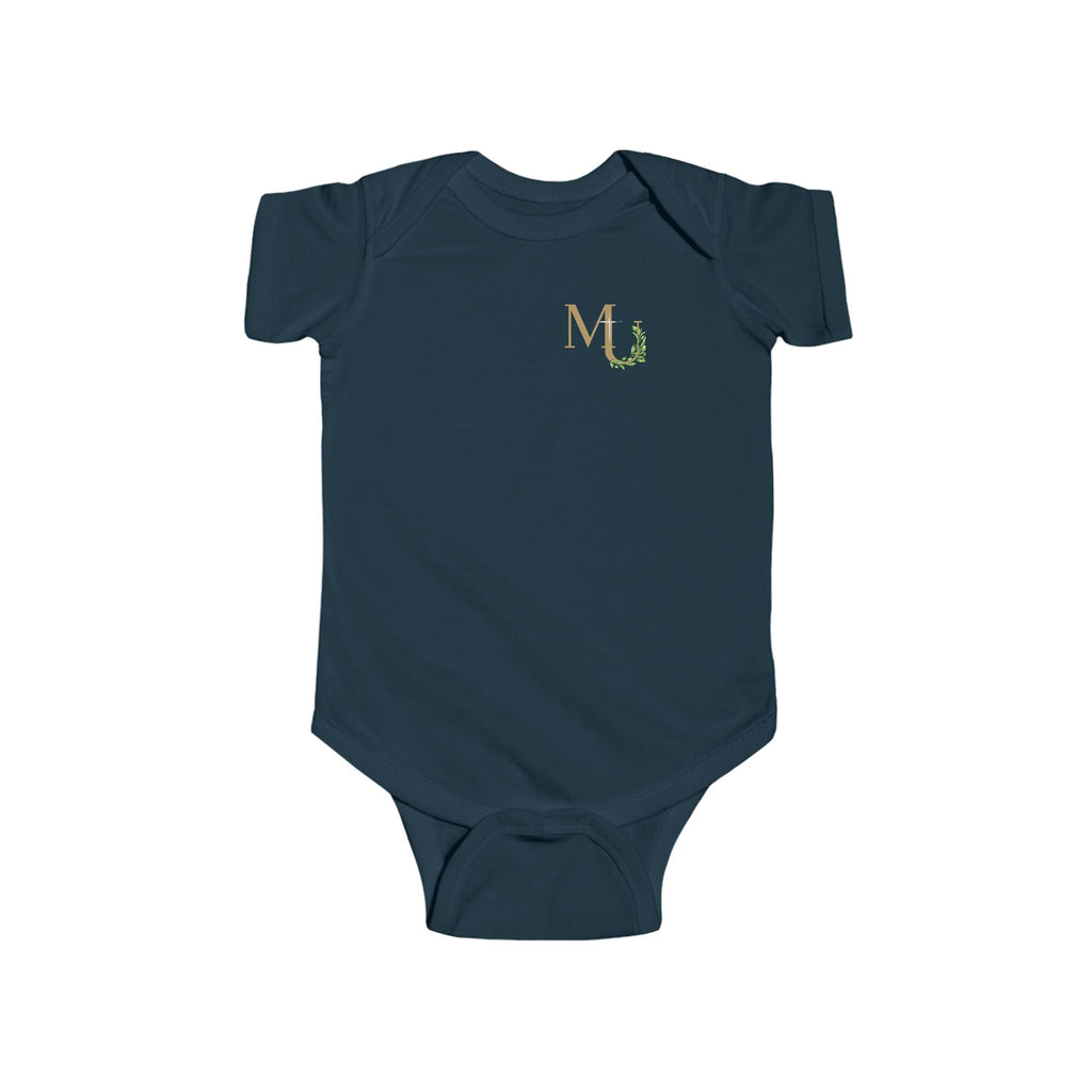 Monogram 'MU' Floral Infant Bodysuit — Baby Shower Gift, Newborn Onesie, Matching Onesie