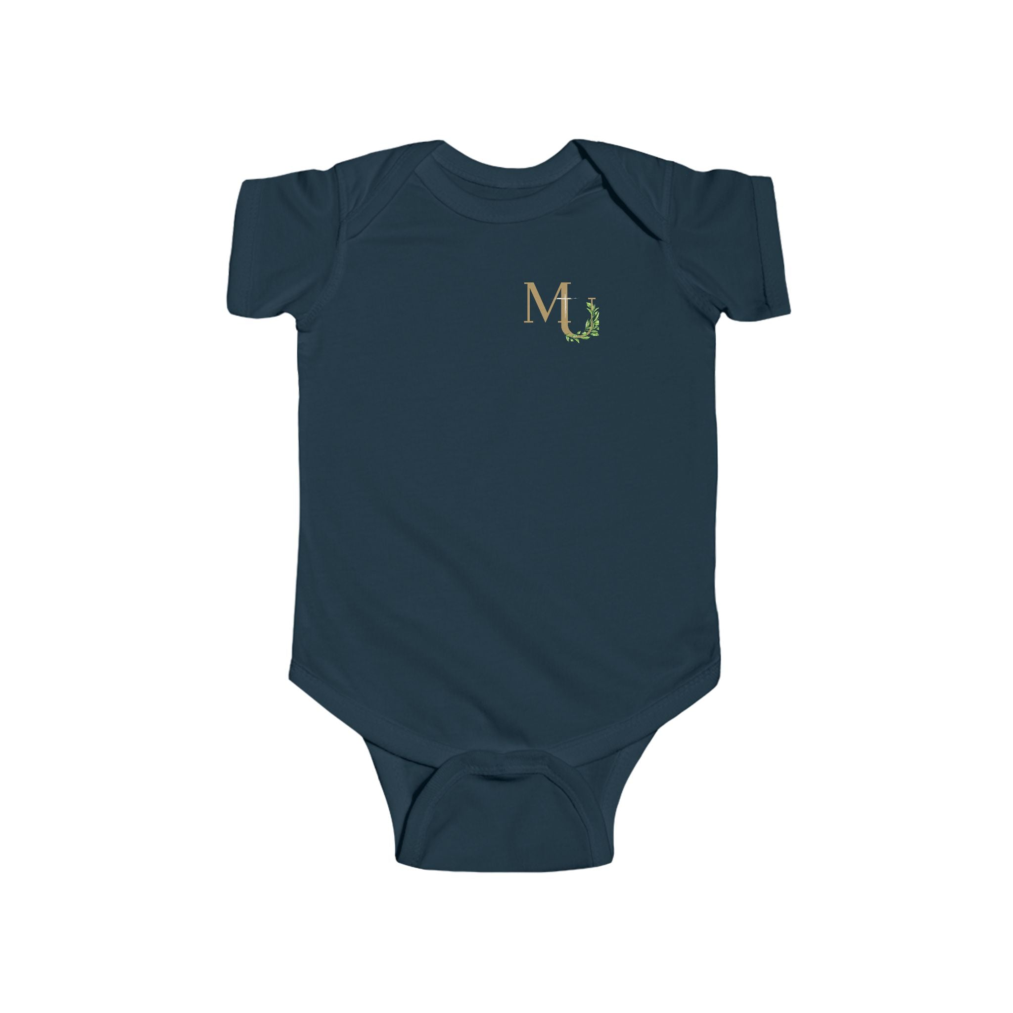 Monogram 'MU' Floral Infant Bodysuit — Baby Shower Gift, Newborn Onesie, Matching Onesie