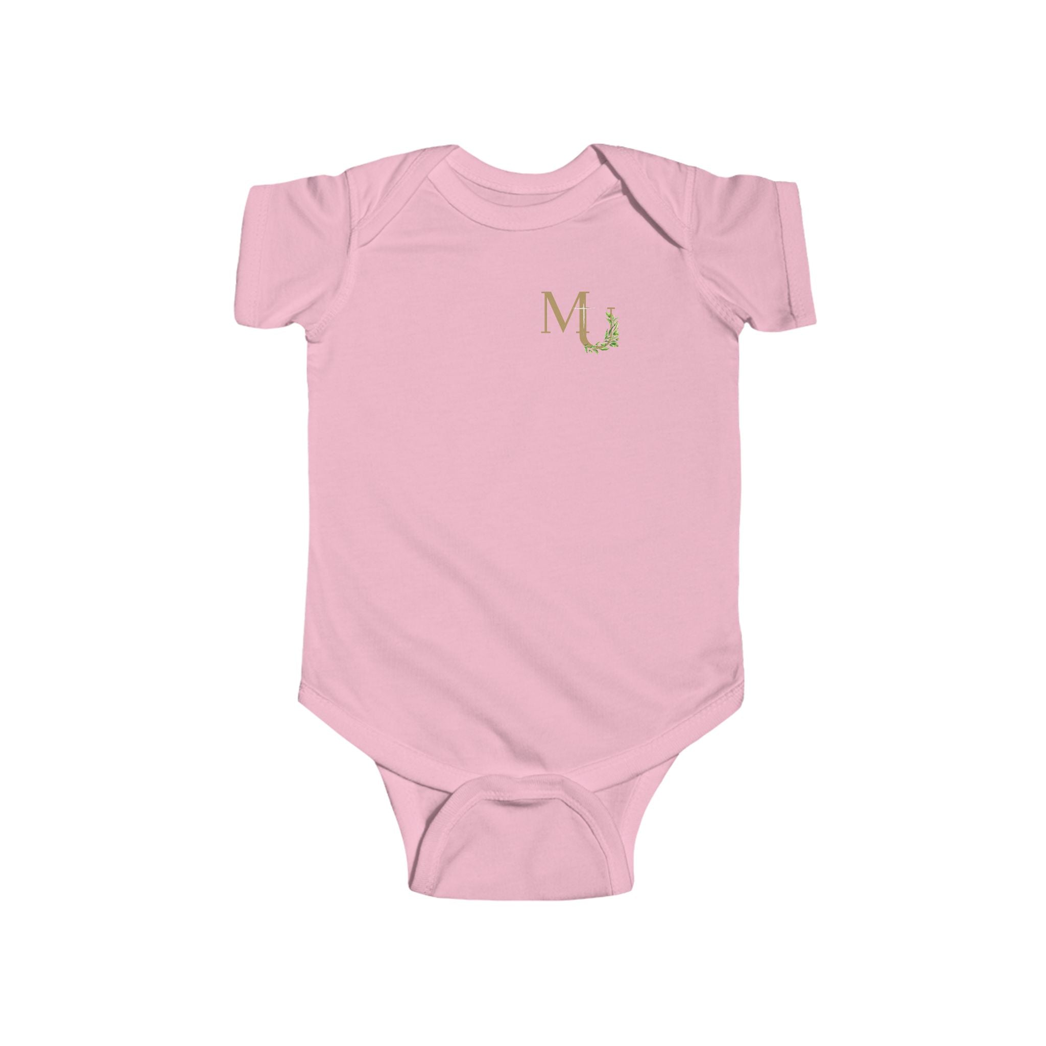 Monogram 'MU' Floral Infant Bodysuit — Baby Shower Gift, Newborn Onesie, Matching Onesie