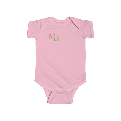 Monogram 'MU' Floral Infant Bodysuit — Baby Shower Gift, Newborn Onesie, Matching Onesie