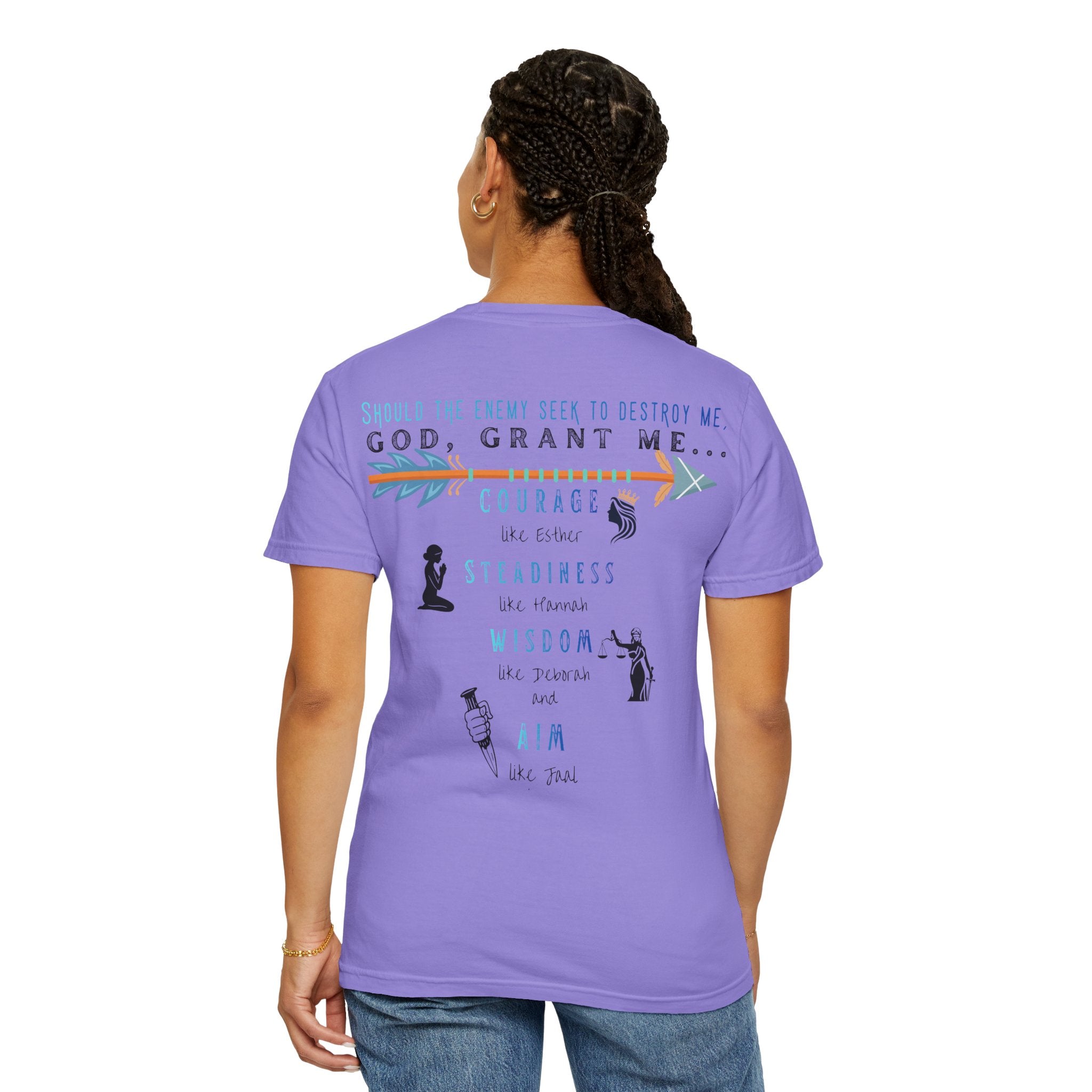 Courage, Steadiness, Wisdom & Aim, Women's Self- Defense Shirt