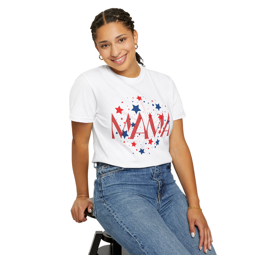 Mama Patriotic T-Shirt — Red White Blue Star Graphic