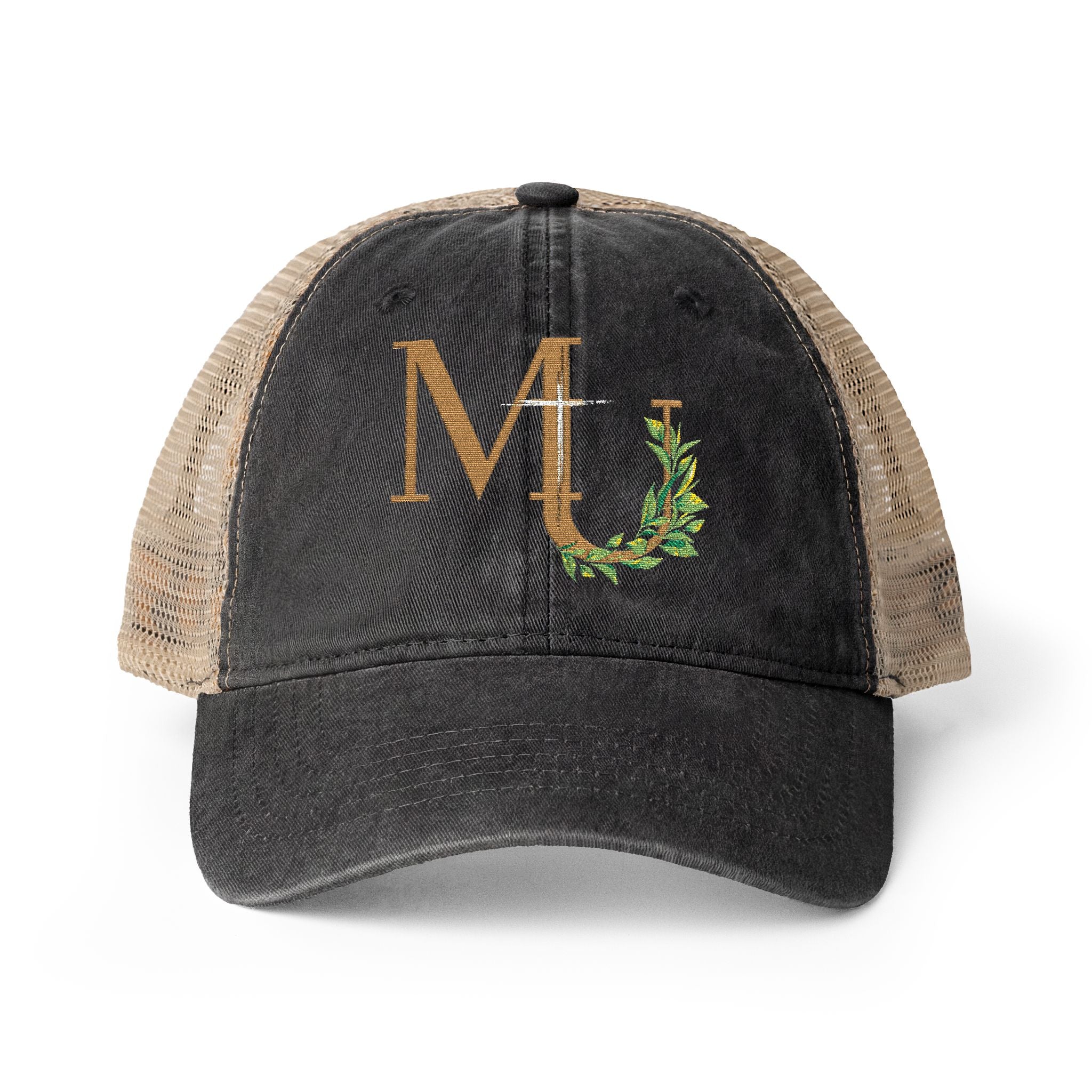 Women's Washed Mesh-Back  MU Brand Monogram Cap