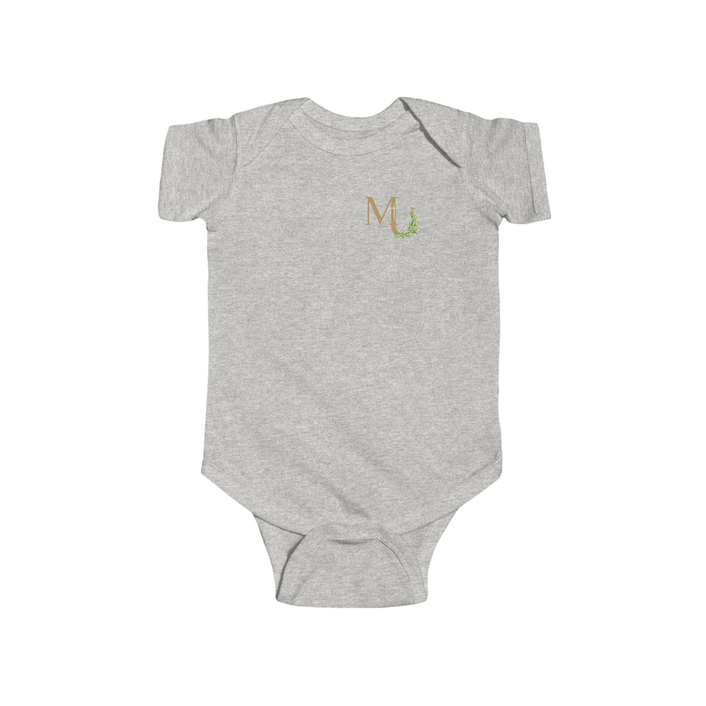Monogram 'MU' Floral Infant Bodysuit — Baby Shower Gift, Newborn Onesie, Matching Onesie