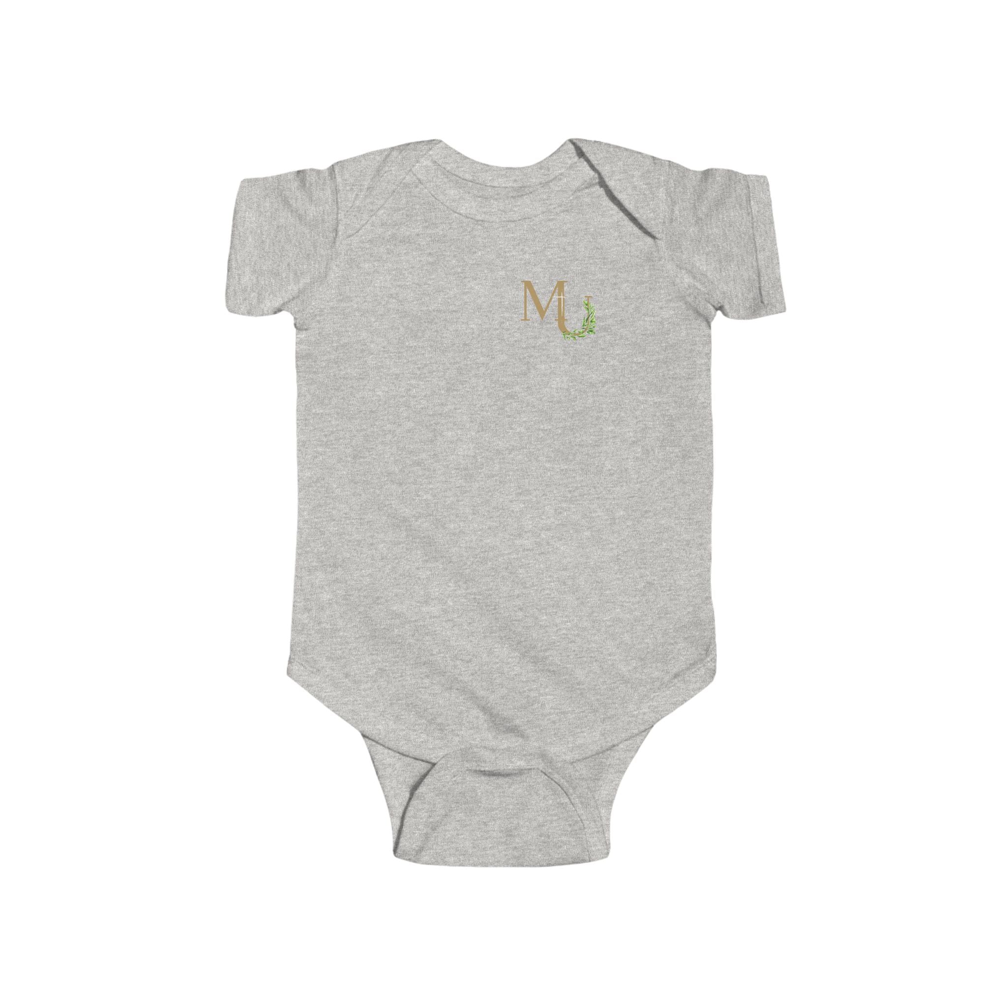 Monogram 'MU' Floral Infant Bodysuit — Baby Shower Gift, Newborn Onesie, Matching Onesie