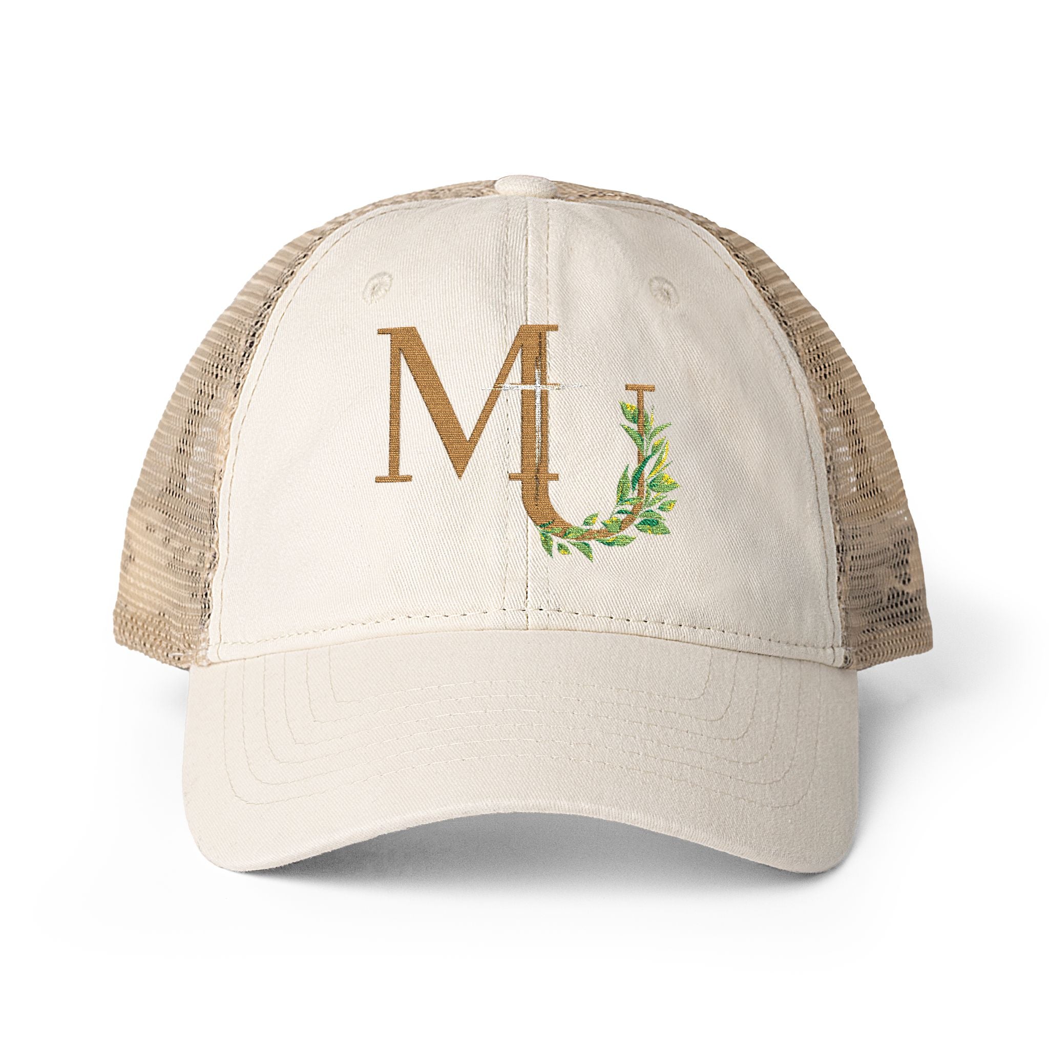 Women's Washed Mesh-Back  MU Brand Monogram Cap