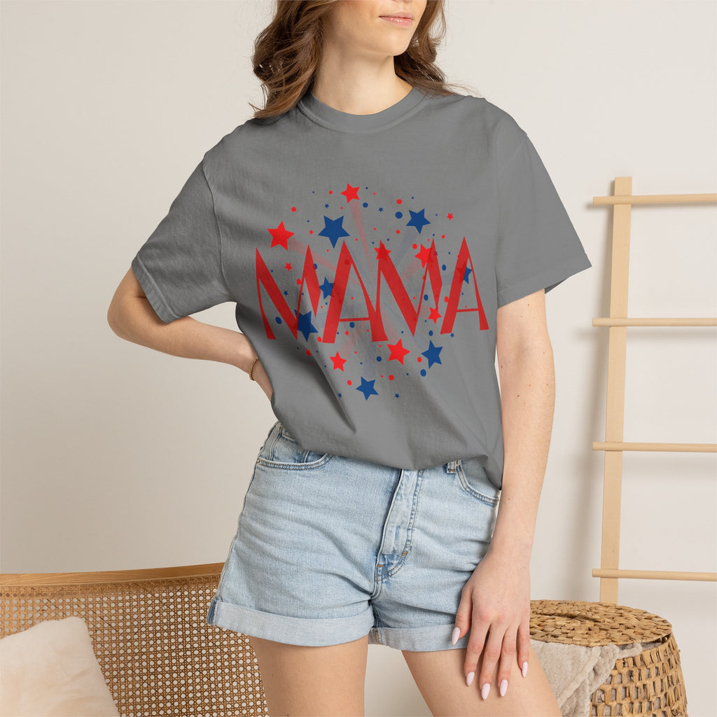 Mama Patriotic T-Shirt — Red White Blue Star Graphic