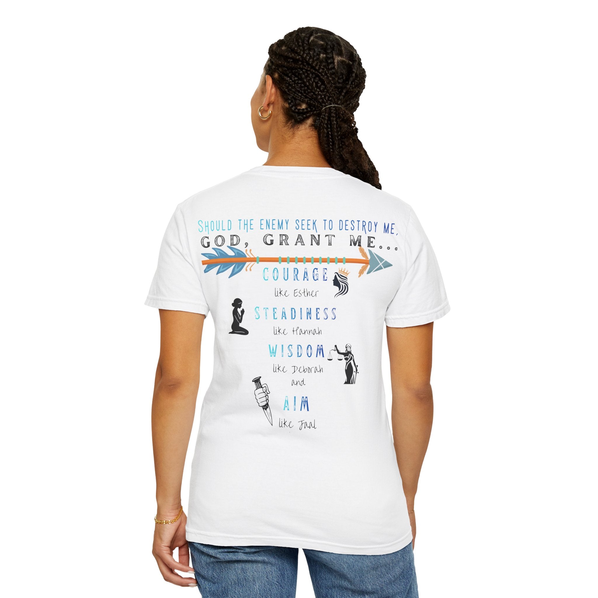 Courage, Steadiness, Wisdom & Aim, Women's Self- Defense Shirt