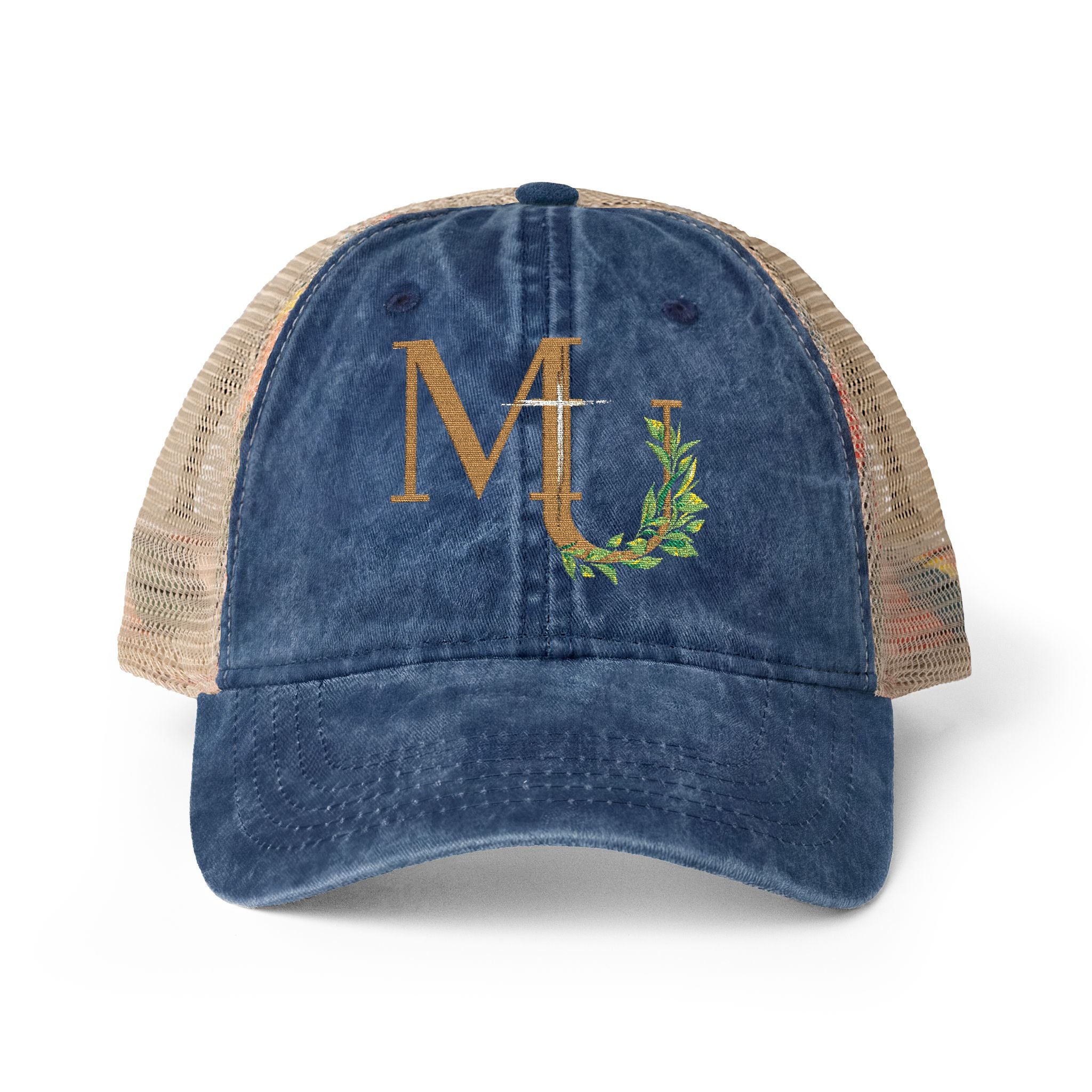 Women's Washed Mesh-Back  MU Brand Monogram Cap