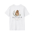 Mother Unyielding T-Shirt | Religious Madonna Illustration, Floral Wreath